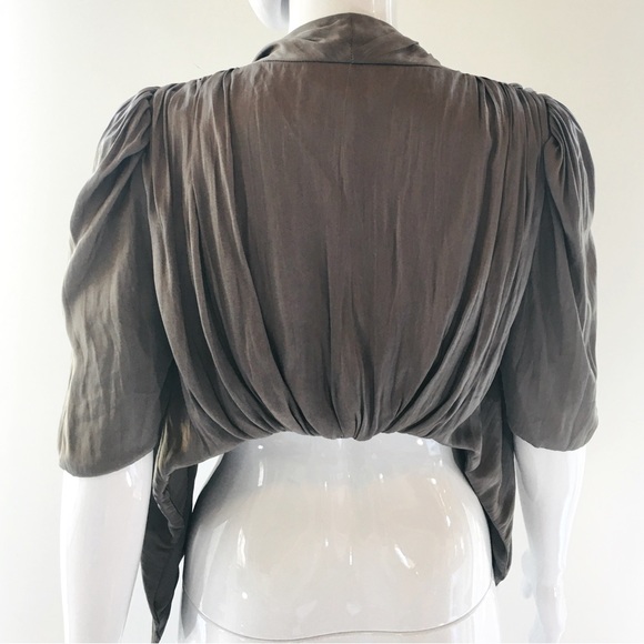 Karen Millen silver grey shawl collar open front designer evening jacket top 6 - Picture 2 of 16